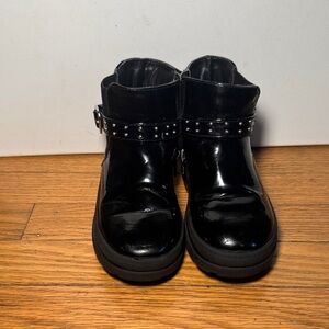 Sugar Black Kids Boots with Heart Accent